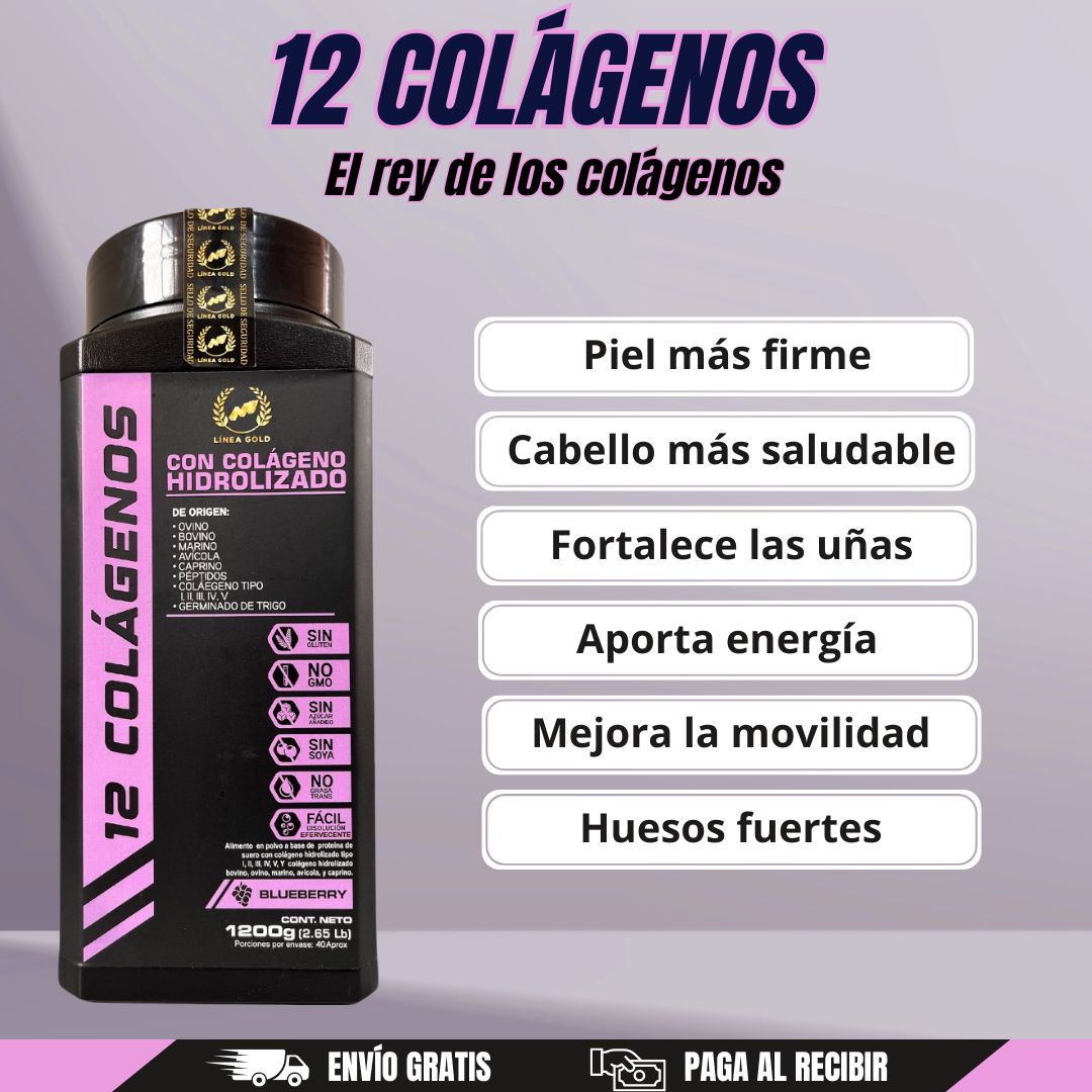 12 Colágenos 1200g - El Rey de los Colágenos