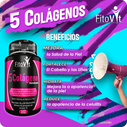 Fitovit - 5 Colágeno Hidrolizado Masticable