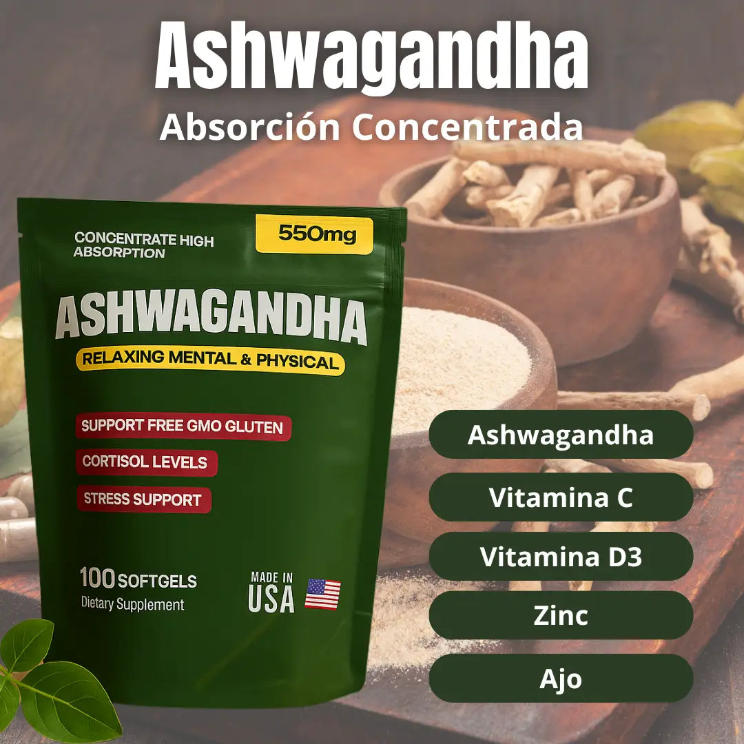 Ashwagandha - 100 Cápsulas de energía pura