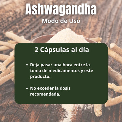 Ashwagandha - 100 Cápsulas de energía pura