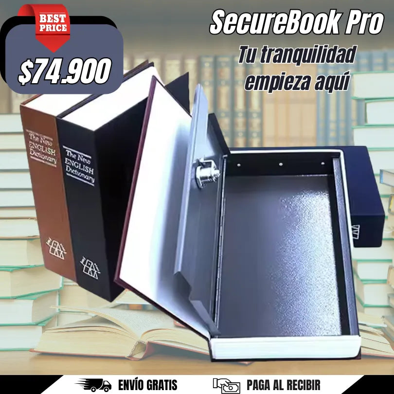 SecureBook Pro - Caja fuerte disfrazada de libro. ¡Parece un diccionario real!