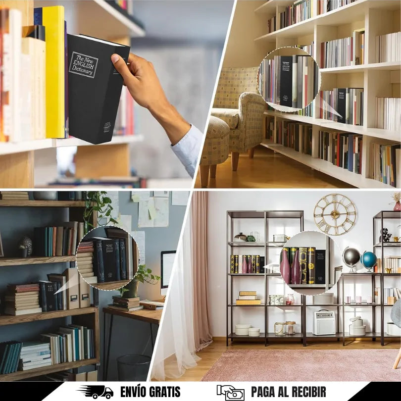 SecureBook Pro - Caja fuerte disfrazada de libro. ¡Parece un diccionario real!