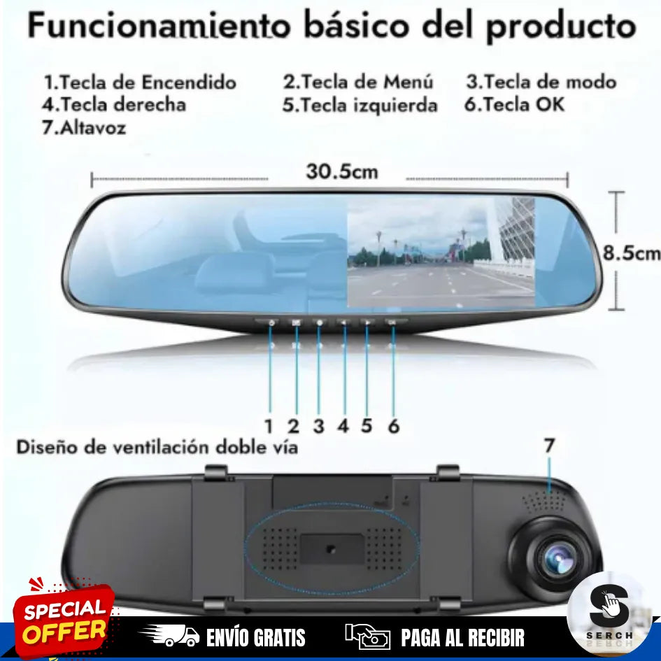 Retrovisor Doble Cámara - Total Vision